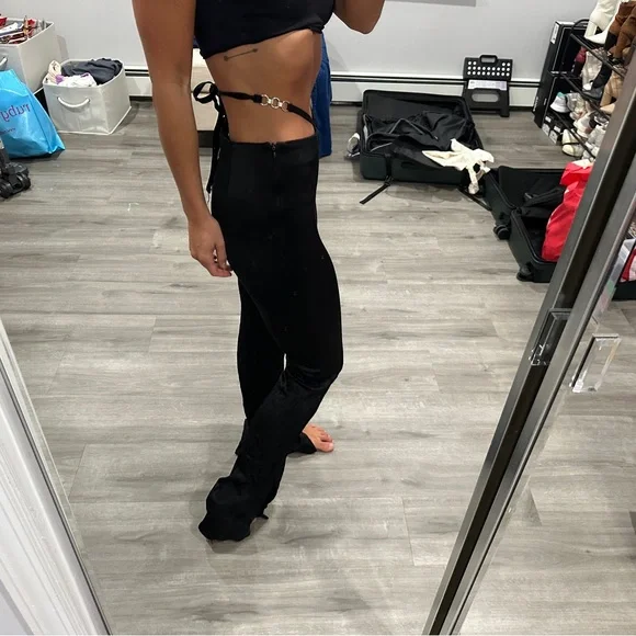 Zara Black Satin Pants - Picture 4 of 7